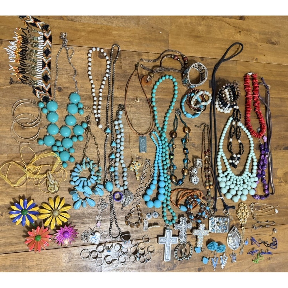 3 LBS Jewelry Vintage Modern 93 Pieces Necklace Earrings Bracelet